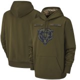 Men's Nike Chicago Bears Olive Salute to Service Sideline Therma Performance Pullover Hoodie