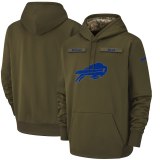 Men's Nike Buffalo Bills Olive Salute to Service Sideline Therma Performance Pullover Hoodie