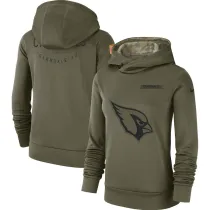 Women's Nike Olive Salute to Service Team Logo Performance Pullover Hoodie