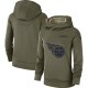 Women's Nike Tennessee Titans Olive Salute to Service Team Logo Performance Pullover Hoodie