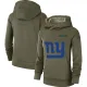 Women's Nike New York Giants Olive Salute to Service Team Logo Performance Pullover Hoodie