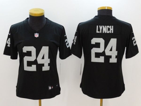 Women Nike Oakland Raiders #24 Lynch Black Vapor Untouchable Limited Jersey