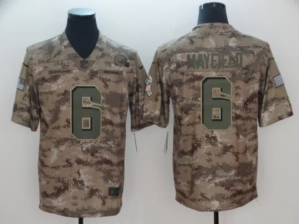 2018 NFL Men's Nike Cleveland Browns #6 Mayfield Salute To Service Jersey