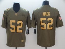 NFL Chicago Bears 52 Khalil Mack Gold Letters Salute To Service Limited Jersey