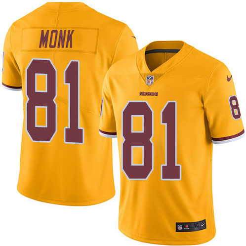 Men's Washington Redskins #81 Monk Yellow Color Rush Limited Jersey