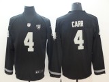 Men's Oakland Raiders #4 Derek Carr Teams Nike Therma Long Sleeve Jersey