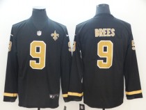 Men's Orleans Saints #9 Brees Teams Nike Therma Long Sleeve Jersey