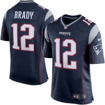 Nike NFL New England Patriots #12 Brady Blue Elite Jersey