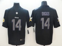 Nike 2018 Minnesota Vikings #14 Diggs Fashion Impact Black Color Rush Limited Jersey
