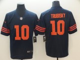 Nike Chicago Bears 10 Trubisky Blue with Orange Letters Vapor Untouchable Limited Player Jersey