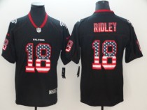 Nike 2018 Atlanta Falcons #18 Ridley USA Flag Fashion Black Color Rush Limited Jersey
