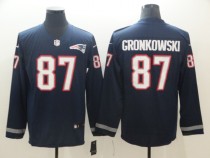 Men's New England Patriots 87 Gronkowski Teams Nike Therma Long Sleeve Jersey