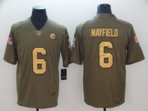 Nike Cleveland Browns #6 Mayfield Salute to Service Gold Letter Limited Jersey