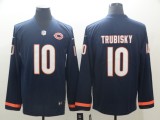 Men's Chicago Bears 10 Trubisky Teams Nike Therma Long Sleeve Jersey