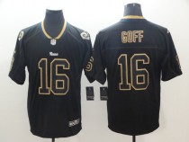 Nike 2018 Los Angeles Rams #16 Jared Goff Lights Out Black Color Rush Limited Jersey