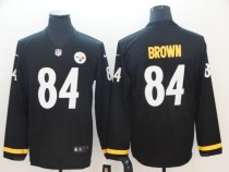 Men's Pittsburgh Steelers #84 Brown Teams Nike Therma Long Sleeve Jersey