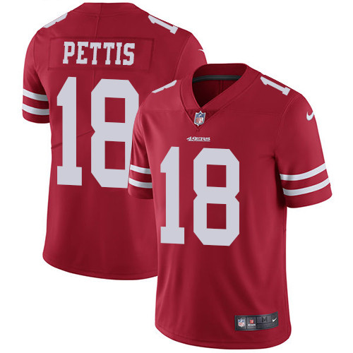 Nike San Francisco 49ers #18 Pettis Red Vapor Untouchable Limited Jersey