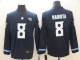 Men's Tennessee Titans 8 Mariota Teams Nike Therma Long Sleeve Jersey