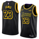 NBA Lakers 23 LeBron James 2018 City Eidition Black Youth Jersey