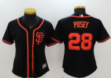 Women's San Francisco Giants #28 Posey Black Alternate Stitched MLB 2017 Majestic Cool Base Jersey