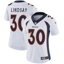 Women's Nike Denver Broncos #30 Phillip Lindsay White Vapor Untouchable Limited Jersey