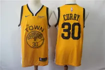 Golden State Warriors #30 Stephen Curry Yellow 2018-19 Earned Edition Swingman Jersey