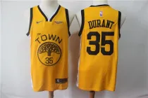 Golden State Warriors #35 Durant Yellow 2018-19 Earned Edition Swingman Jersey