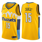 Nike NBA Denver Nuggets #15 Jokic Yellow Jersey