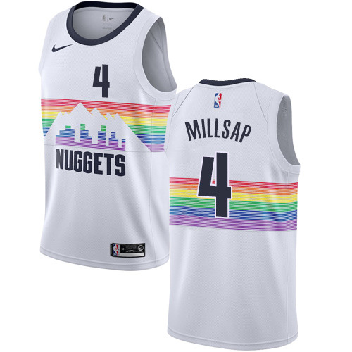 NBA Denver Nuggets #4 Paul Millsap New 2018/19 City Edition Swingman White Jersey