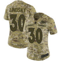 Women Denver Broncos #30 Lindsay Camo Salute to Service Retired Player Limited Jersey