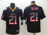 Nike 2018 Washington Redskins #21 Taylor USA Flag Fashion Black Color Rush Limited Jersey