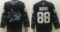 Adidas Sharks #88 Brent Burns Black Alternate Stitched NHL Jersey