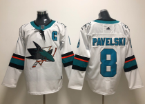 Adidas Sharks #8 Joe Pavelski White Alternate Stitched NHL Jersey