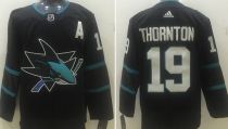 Adidas Sharks #19 Joe Thornton Black Alternate Stitched NHL Jersey