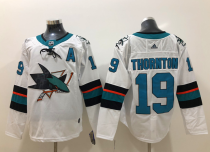 Adidas Sharks #19 Joe Thornton White Alternate Stitched NHL Jersey