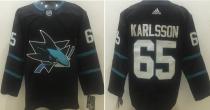 Adidas Sharks #65 Erik Karlsson Black Alternate Stitched NHL Jersey