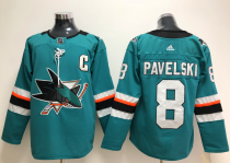 Adidas Sharks #8 Joe Pavelski Teal Alternate Stitched NHL Jersey