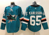 Adidas Sharks #65 Erik Karlsson Teal Alternate Stitched NHL Jersey