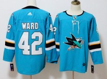 Adidas Sharks #42 Joel Ward Teal Alternate Stitched NHL Jersey