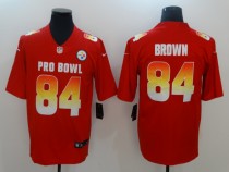 Men's AFC Pittsburgh Steelers #84 Antonio Brown Red 2019 Pro Bowl NFL Game Jersey