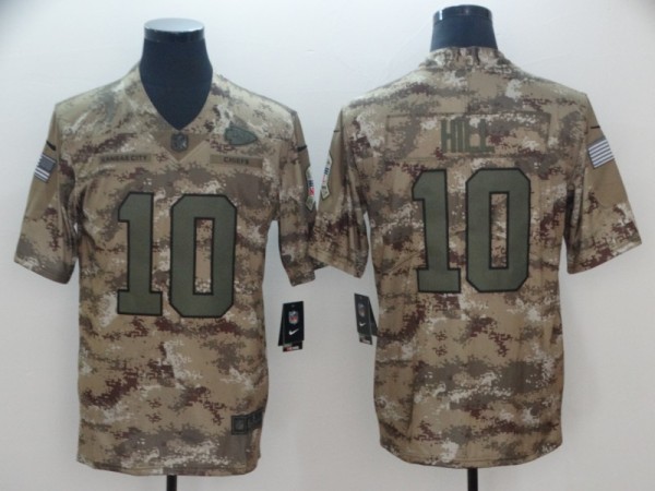 Nike Kansas City Chiefs #10 Hill Camo Salute to Service Retired Player Limited Jersey