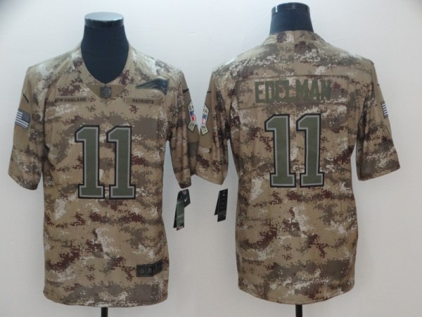 Nike New England Patriots 11 Edelman Camo Salute to Service Retired Player Limited Jersey