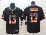 Nike 2018 Miami Dolphins #13 Marino USA Flag Fashion Black Color Rush Limited Jersey