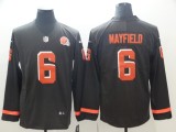 Men's Cleveland Browns #6 Mayfield Teams Nike Therma Long Sleeve Jersey