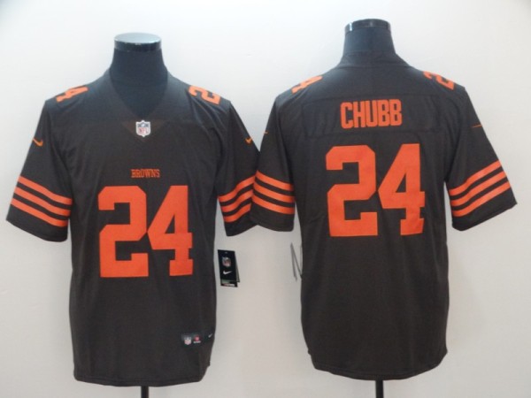 NFL Cleveland Browns #24 Chubb Brown Color Rush Limited Jersey