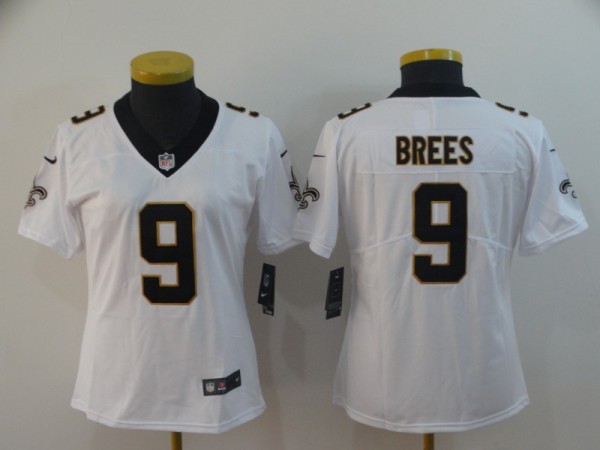 Women NFL New Orleans Saints #9 Brees White Vapor Untouchable Limited NFL Jersey