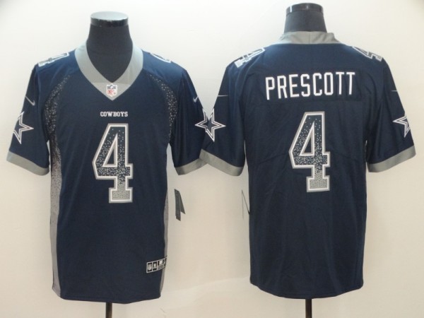 Nike 2018 Dallas Cowboys #4 Prescott Blue Drift Fashion Color Rush Limited Jersey