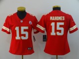 Women Kansas City Chiefs #15 Mahomes Red Vapor Untouchable Limited Jersey