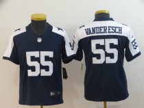 Youth Cowboys 55 Leighton Vander Esch Thanksgiving Blue Vapor Untouchable Limited Jersey