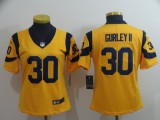 Women Los Angeles Rams #30 Gurley II Yellow Vapor Untouchable Limited NFL Jersey